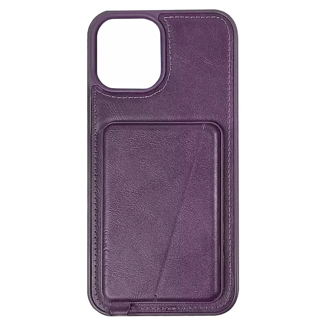 iPhone 15/iPhone 14/iPhone 13 Modern Hidden Card Holder Case Purple